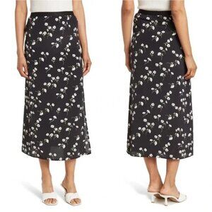Sanctuary So Sweet Womens L Floral Black Daisy Cottage Core Peasant Midi Skirt